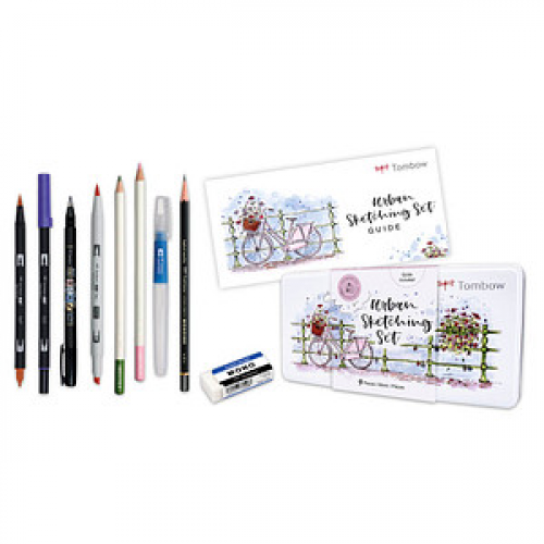 Tombow Urban Sketching Malset farbsortiert, 1 Set