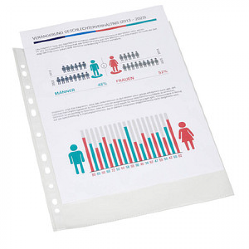 10 BRUNNEN Prospekthüllen DIN A4 transparent genarbt 0,06 mm