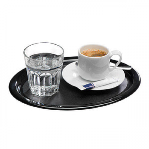 APS Tablett KAFFEEHAUS schwarz rund 20,0 x 26,0 cm