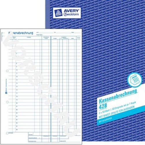 AVERY Zweckform Kassenabrechnung Formularbuch 428