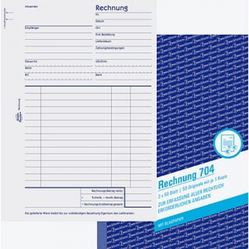 AVERY Zweckform Rechnung Formularbuch 704