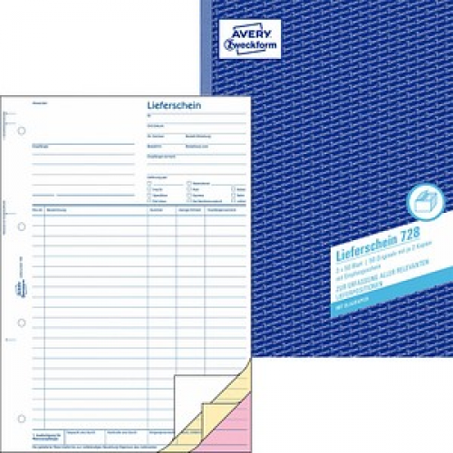 AVERY Zweckform Lieferschein mit Empfangsschein Formularbuch 728