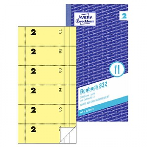 AVERY Zweckform Bonblock 832 01-300, gelb, 1 St.