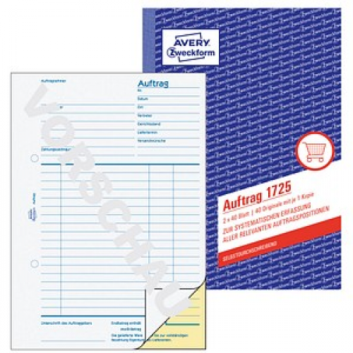 AVERY Zweckform Auftrag Formularbuch 1725