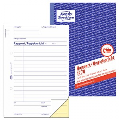 AVERY Zweckform Rapport/Regiebericht Formularbuch 1770