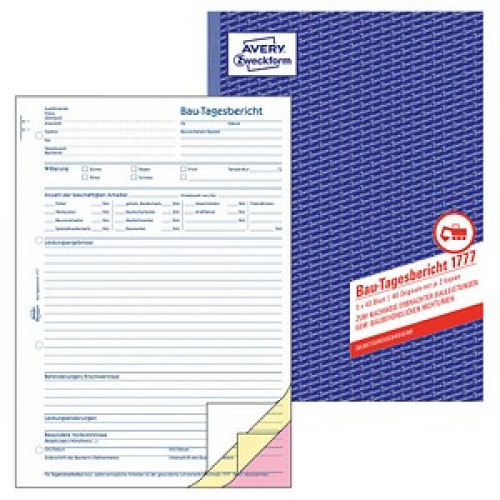 AVERY Zweckform Bautagebuch Formularbuch 1777