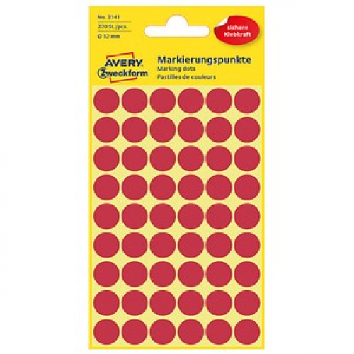 AVERY Zweckform Klebepunkte 3141 rot Ø 12,0 mm