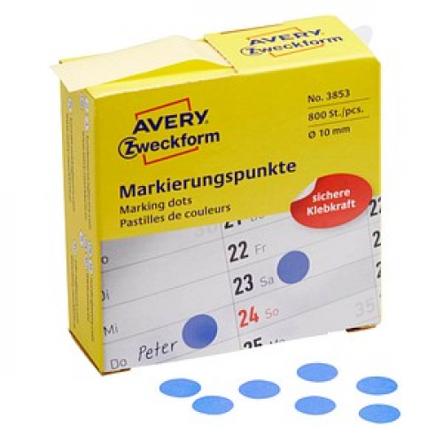 AVERY Zweckform Klebepunkte 3853 blau Ø 10,0 mm