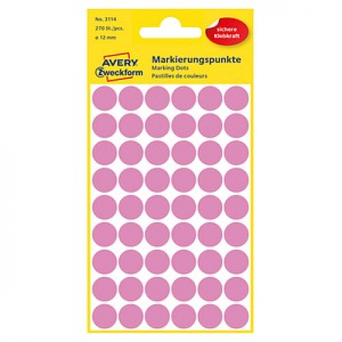 AVERY Zweckform Klebepunkte 3114 rosa Ø 12,0 mm