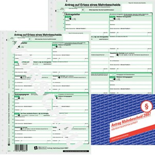 25 AVERY Zweckform Mahnbescheid für maschinelle Bearbeitung Formulare 2887