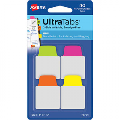 AVERY Zweckform UltraTabs Mini Haftmarker farbsortiert 40 Blatt