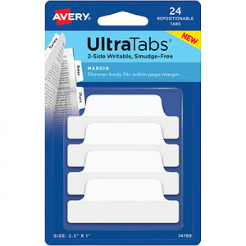 AVERY Zweckform UltraTabs Schmal Haftmarker weiß 24 Blatt