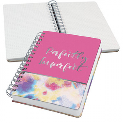 SIGEL Notizbuch mit Spirale Jolie® ca. DIN A5 punktraster, pink/pastell Hardcover 240 Seiten