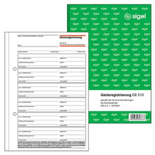 SIGEL Gästeregistrierung Formularbuch GB510