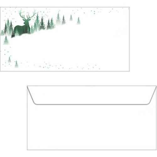 25 SIGEL Weihnachtsbriefumschläge Christmas Forest DIN lang ohne Fenster