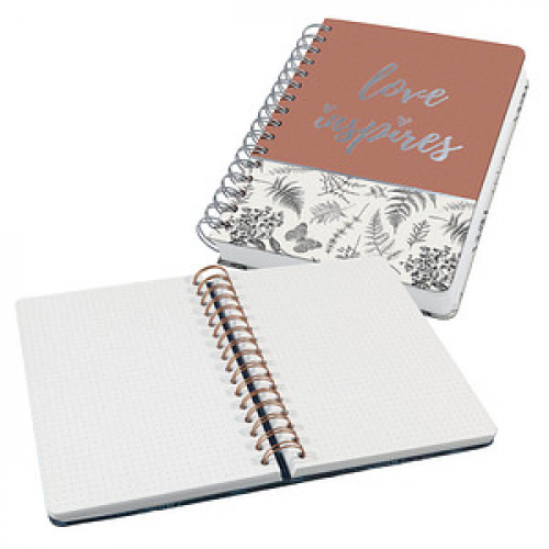 SIGEL Notizbuch mit Spirale Jolie® ca. DIN A5 punktraster, braun/beige Hardcover 240 Seiten