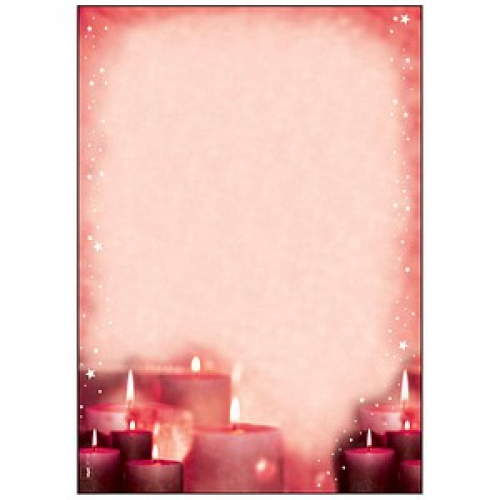 SIGEL Weihnachtsbriefpapier Red Candlelight Motiv DIN A4 90 g/qm 100 Blatt