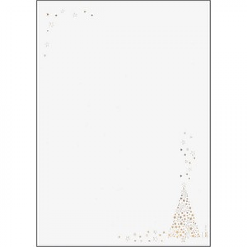 SIGEL Weihnachtsbriefpapier Golden Tree Motiv DIN A4 90 g/qm 100 Blatt