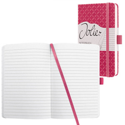 SIGEL Notizbuch Jolie® ca. DIN A6 liniert, fuchsia pink Hardcover 174 Seiten