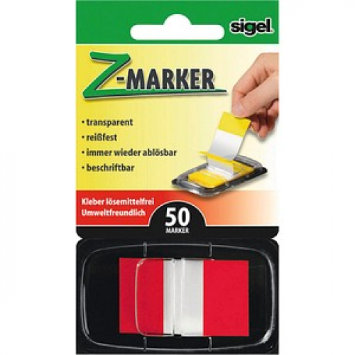 SIGEL Z-Marker Haftmarker rot 50 Streifen