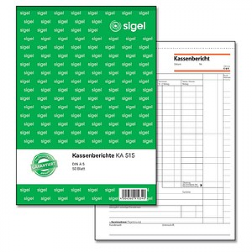 SIGEL Kassenbericht Formularbuch KA515