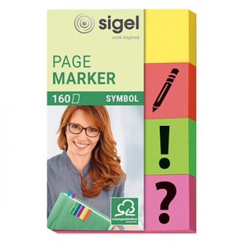 SIGEL SYMBOL Haftmarker farbsortiert "Symbole" 4x 40 Streifen