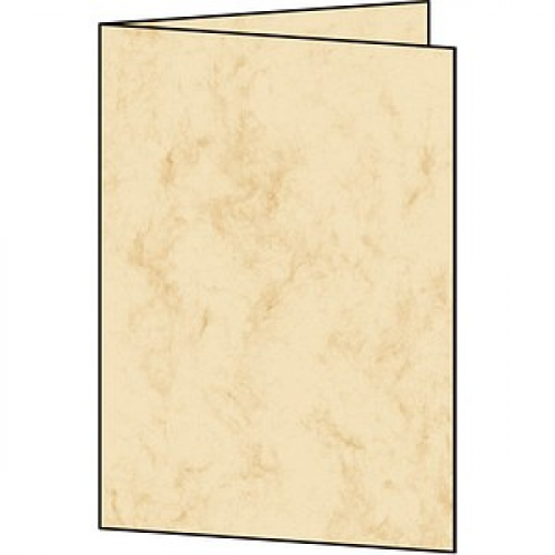 25 SIGEL Faltkarten Marmor DIN A6 beige