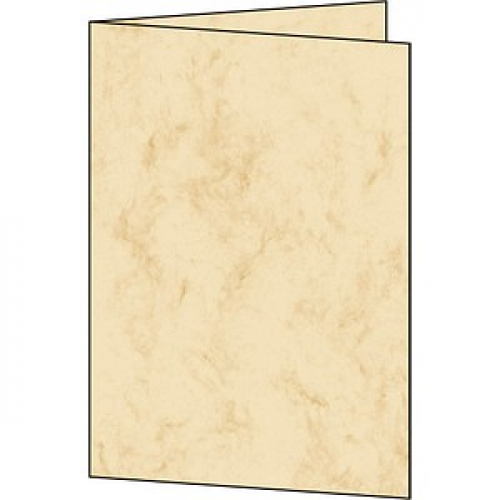 25 SIGEL Faltkarten Marmor DIN A5 beige