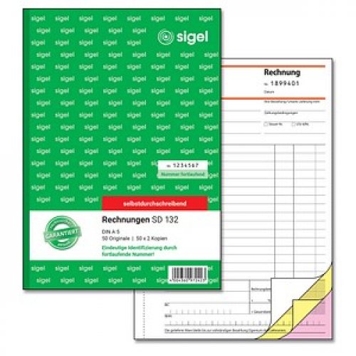 SIGEL Rechnung mit fortlaufenden Nummern Formularbuch SD132