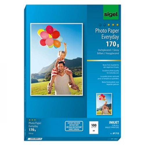 SIGEL Fotopapier IP715 DIN A4 hochglänzend 170 g/qm 100 Blatt