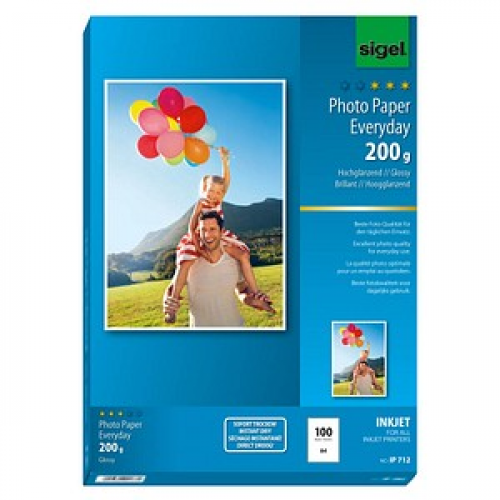 SIGEL Fotopapier IP712 DIN A4 hochglänzend 200 g/qm 100 Blatt