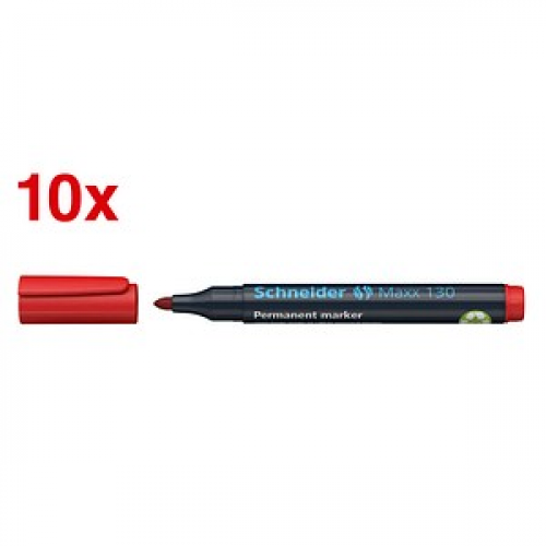 Schneider Maxx 130 Permanentmarker rot 1,0 - 3,0 mm, 10 St.