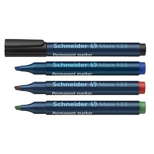 Schneider Maxx 133 Permanentmarker farbsortiert 1,0 - 4,0 mm, 4 St.