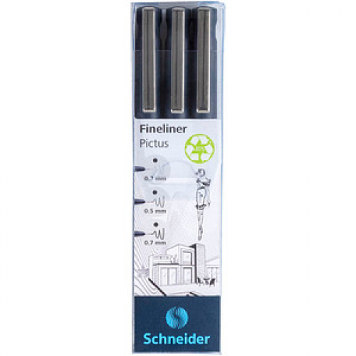 Schneider Pictus Fineliner-Set schwarz, 3 St.