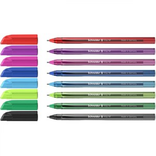 Schneider Kugelschreiber Vizz M farbsortiert Schreibfarbe farbsortiert, 8 St.
