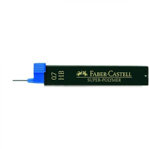 FABER-CASTELL SUPER-POLYMER Feinminen-Bleistiftminen schwarz HB 0,7 mm, 12 St.