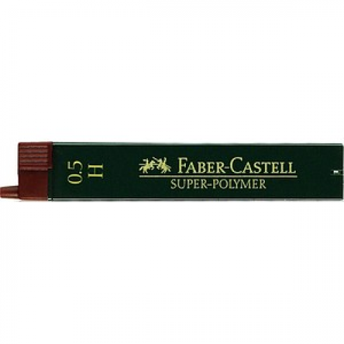 FABER-CASTELL SUPER-POLYMER Feinminen-Bleistiftminen schwarz H 0,5 mm, 12 St.