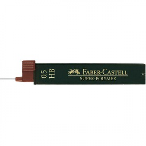 FABER-CASTELL SUPER-POLYMER Feinminen-Bleistiftminen schwarz HB 0,5 mm, 12 St.