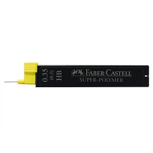 FABER-CASTELL SUPER-POLYMER Feinminen-Bleistiftminen schwarz HB 0,35 mm, 12 St.
