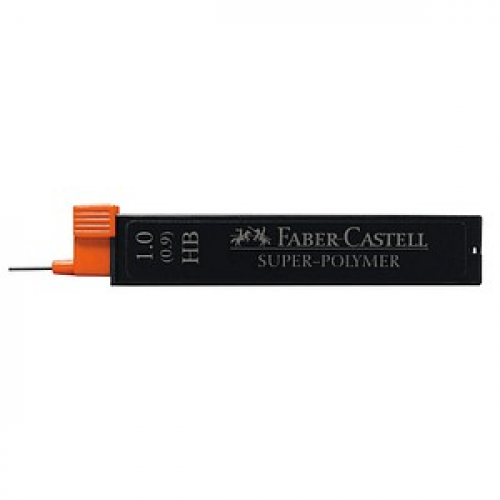FABER-CASTELL SUPER-POLYMER Feinminen-Bleistiftminen schwarz HB 1,0 mm, 12 St.