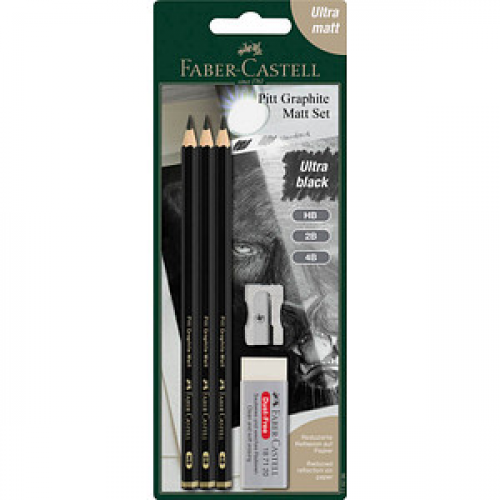 FABER-CASTELL Pitt Graphite Bleistift-Set HB schwarz, 1 Set