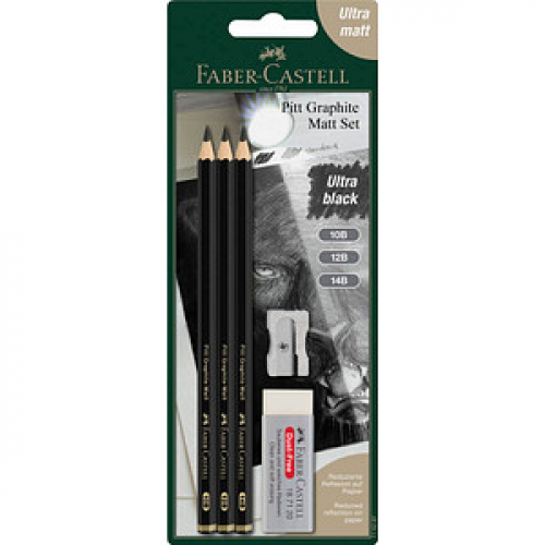 FABER-CASTELL Pitt Graphite Bleistift-Set B schwarz, 1 Set