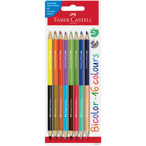 FABER-CASTELL Bicolor Buntstifte farbsortiert, 8 St.