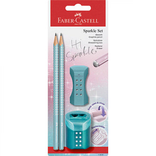 FABER-CASTELL Grip Sparkle Bleistift-Set B ocean metallic, 1 Set