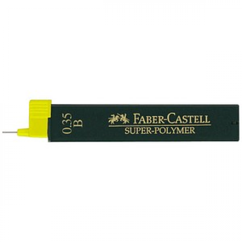 FABER-CASTELL SUPER-POLYMER Feinminen-Bleistiftminen schwarz B 0,35 mm, 12 St.
