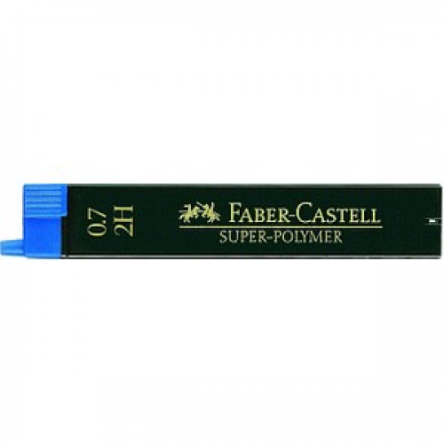 FABER-CASTELL SUPER-POLYMER Feinminen-Bleistiftminen schwarz 2H 0,7 mm, 12 St.