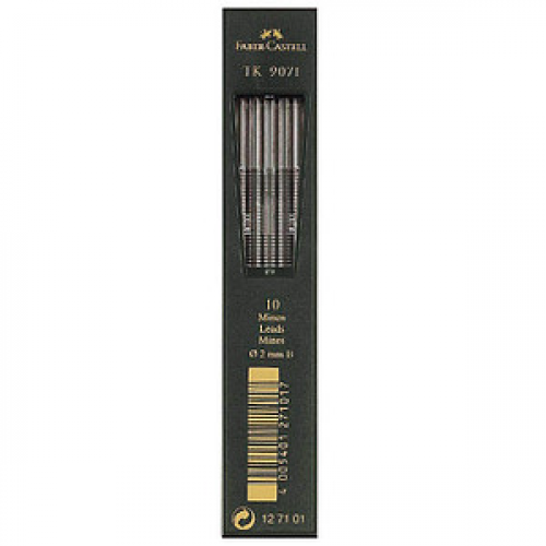 FABER-CASTELL TK 9071 Fallminen-Bleistiftminen schwarz B 2,0 mm, 10 St.