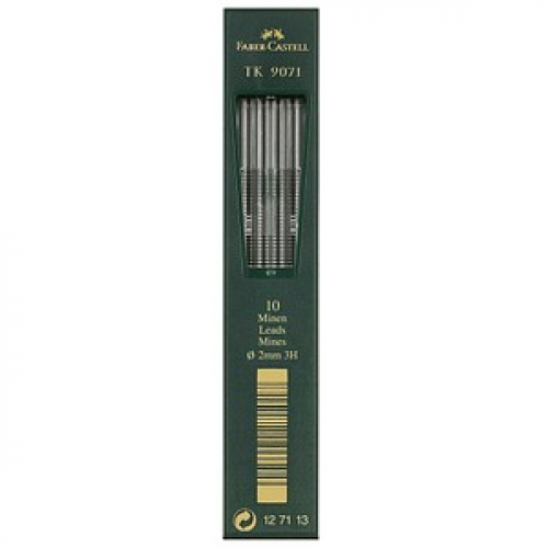 FABER-CASTELL TK 9071 Fallminen-Bleistiftminen schwarz 3H 2,0 mm, 10 St.