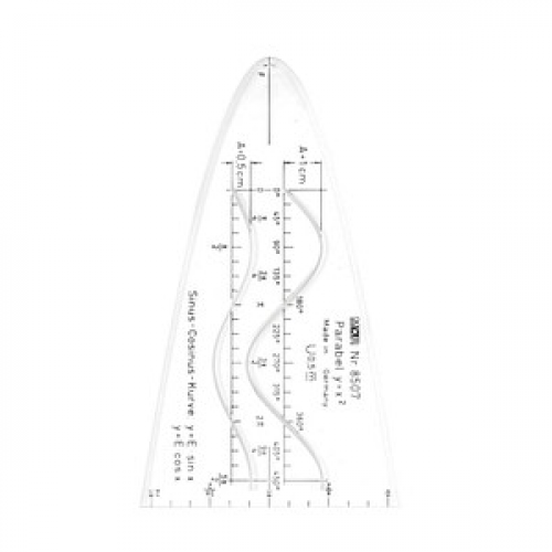 M + R Parabelschablone transparent