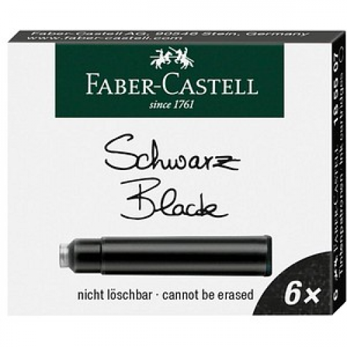 FABER-CASTELL 185507 Tintenpatronen für Füller schwarz 6 St.